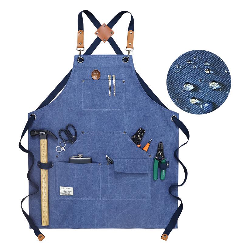 Thick Canvas Multi-Pocket Tool Apron with Custom Logo for Auto Repair & Woodworking