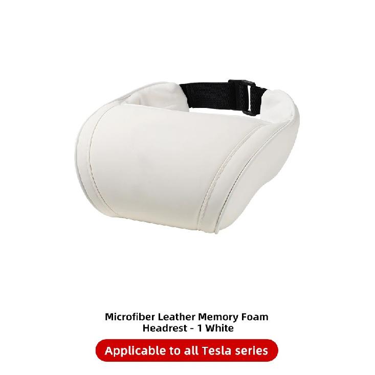 YZ for Tesla Model 3/Y/X Juniper Highland Neck Pillow Seat Headrest Travel Rest PU Leather Memory Foam Pillows Car Accessory New