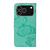 For iPhone 17 Pro Wallet Case Floral Butterfly Imprinted Leather Phone Cover Stand