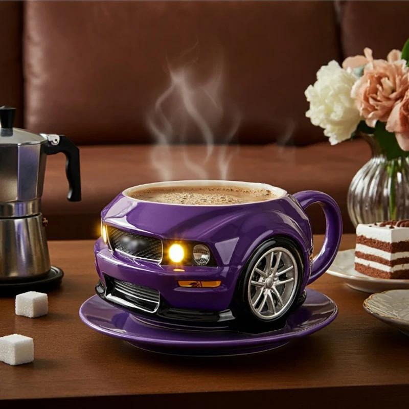 Creative Car Shaped Coffee Mug Stainless Steel Handmade Novelty Water Cup Household Office Coffee Cups Gifts for Car Enthusiasts