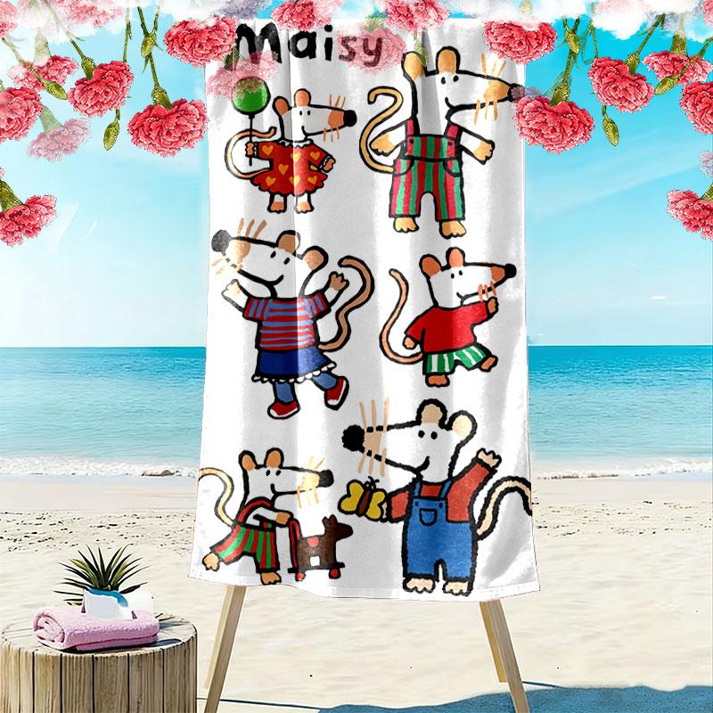 Asciugamano da Spiaggia Maisy Mouse, Asciugamano Grande Morbido ad Asciugatura Rapida per Spiaggia Campeggio Nuoto