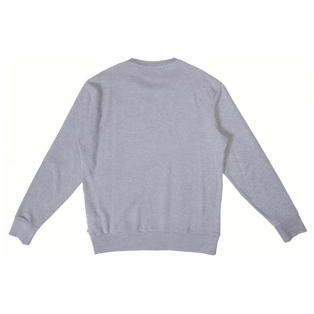 Levis Letter Print Crew Neck Casual Long Sleeve Loose Sweatshirt Men Sweatshirt Gray 19492-0026