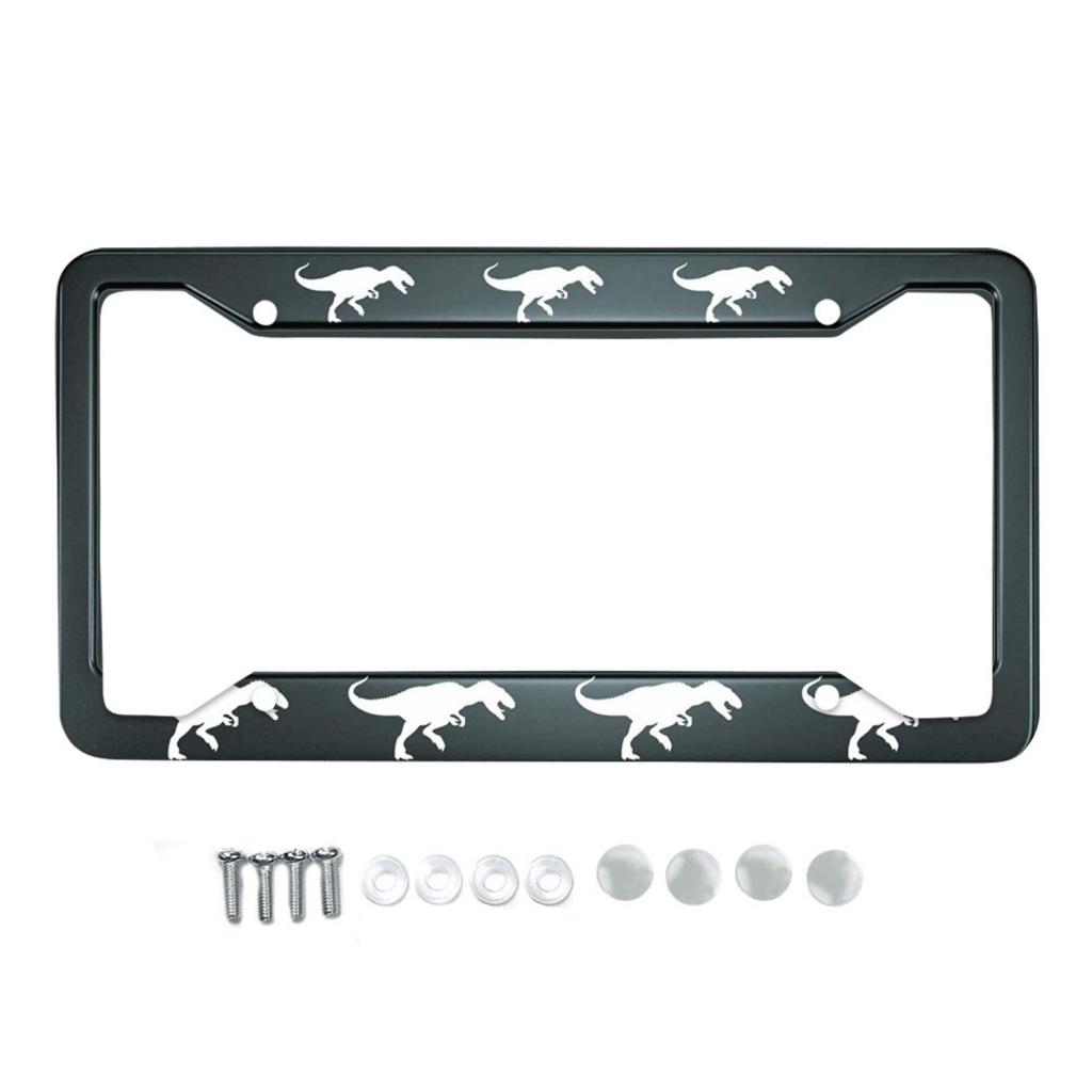 Car Plate Frame Metal Aluminum, Leopard Print Personalized License Plate Cover One Piece Car Label Entrainment