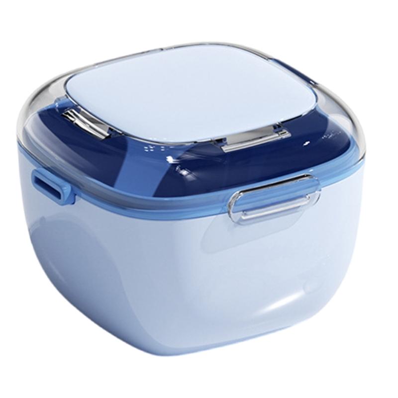 

Портативный кейс для хранения зубных протезов с дренажным слоем и дизайном, удобным для путешествий, для взрослых и пожилых людей. Материалы ABS PP светло-синий