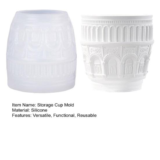 Yousheng Renaissance Silicone Mold DIY Epoxy Resin Candle Holder Storage Cup Mold for Jewelry Plaster Crafts Nordic Style Display Mold