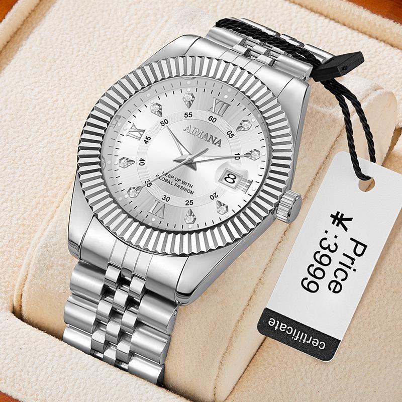 Men Fashion Casual Easy Matching Quartz Men s Wristwatches Date Clock Business Man Watch серебряный/белый