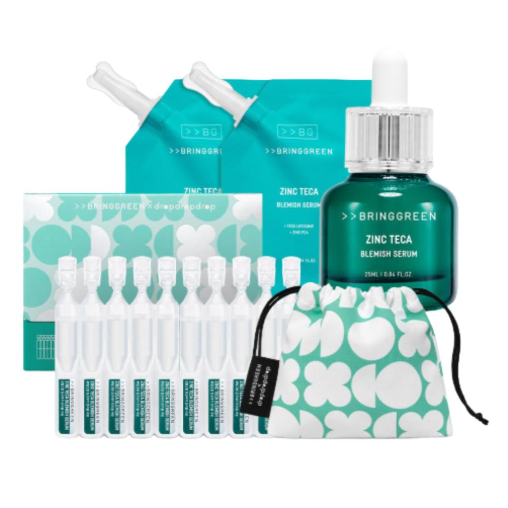 

BringGreen Цинк Текка Сыворотка 25мл x3 + 1,5мл x10 – Успокаивающая цинковая сыворотка для раздраженной и склонной к акне кожи