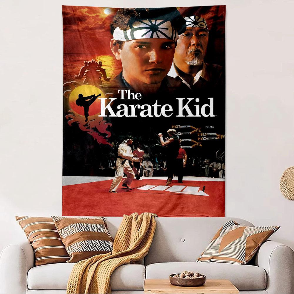 Tapisserie Karate Kid à Suspendre au Mur, Film Classique d'Arts Martiaux, Décor Mural pour Chambre à Coucher Salon Dortoir