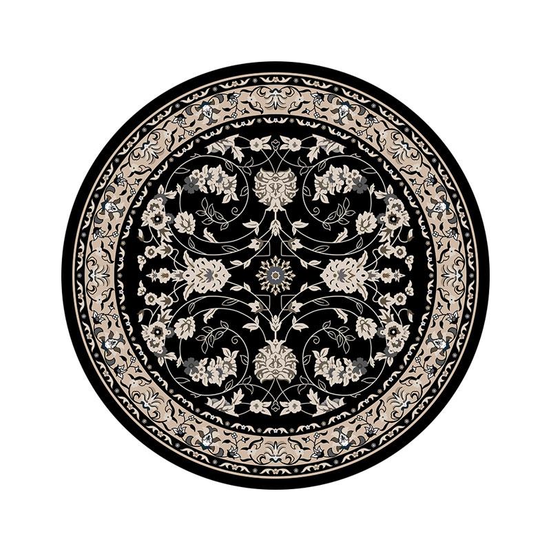 

VIKAMA Winter Warmth Circular Retro Carpet Luxury High-End Nordic Living Room Bedroom Side Rug Washable Home Decoration 60X60cm