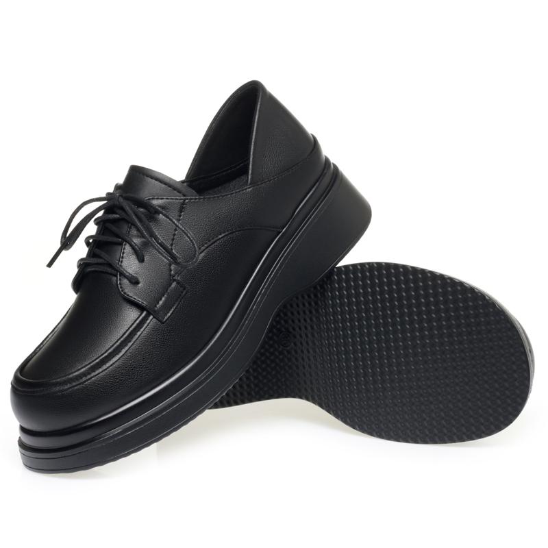 Fashion AIYUQI 2025 new women’s leather shoes female thick sole lace up oxford shoes Women large size fashionable Mary Jane flat loafers