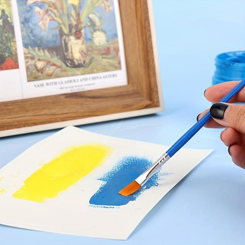 10-teiliges Malpinsel-Set, Kunstpinsel, rund, flaches Haar, Nylonhaar, Malerstift für Öl, Acryl, Aquarell, Schule, Kunstbedarf