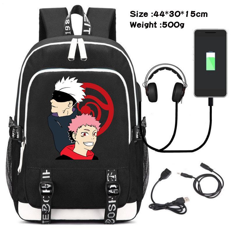 Spell Retreat Peripher bedruckter Rucksack USB-Lade-Rucksack Studenten-Schultasche Outdoor-Computertasche Reisetasche