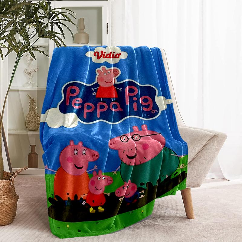 Peppa Pig Print Blanket - Soft & Comfortable, for Bedroom, Travel, Sofa, Home Decoration - Birthday Christmas Gift for Friend