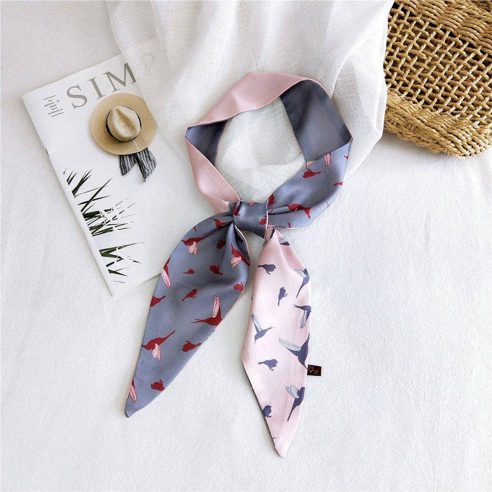 Nuova sciarpa tinta unita per le donne in primavera e autunno versatile cinturino da polso a nastro fascia decorazione alla moda protezione del collo per studenti piccola sciarpa