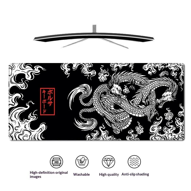 Tapis de Souris Gaming Large Dragon Japonais XXL Tapis de Souris Gamer Clavier Sur la Table Tapis de Bureau Vitesse Anime 60*30cm Tapis de Souris