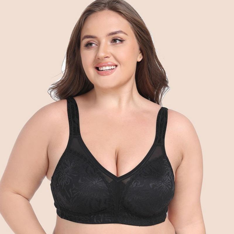 Evropská a americká vyšívaná plná podprsenka plus size ultratenká bez kostic spodní prádlo