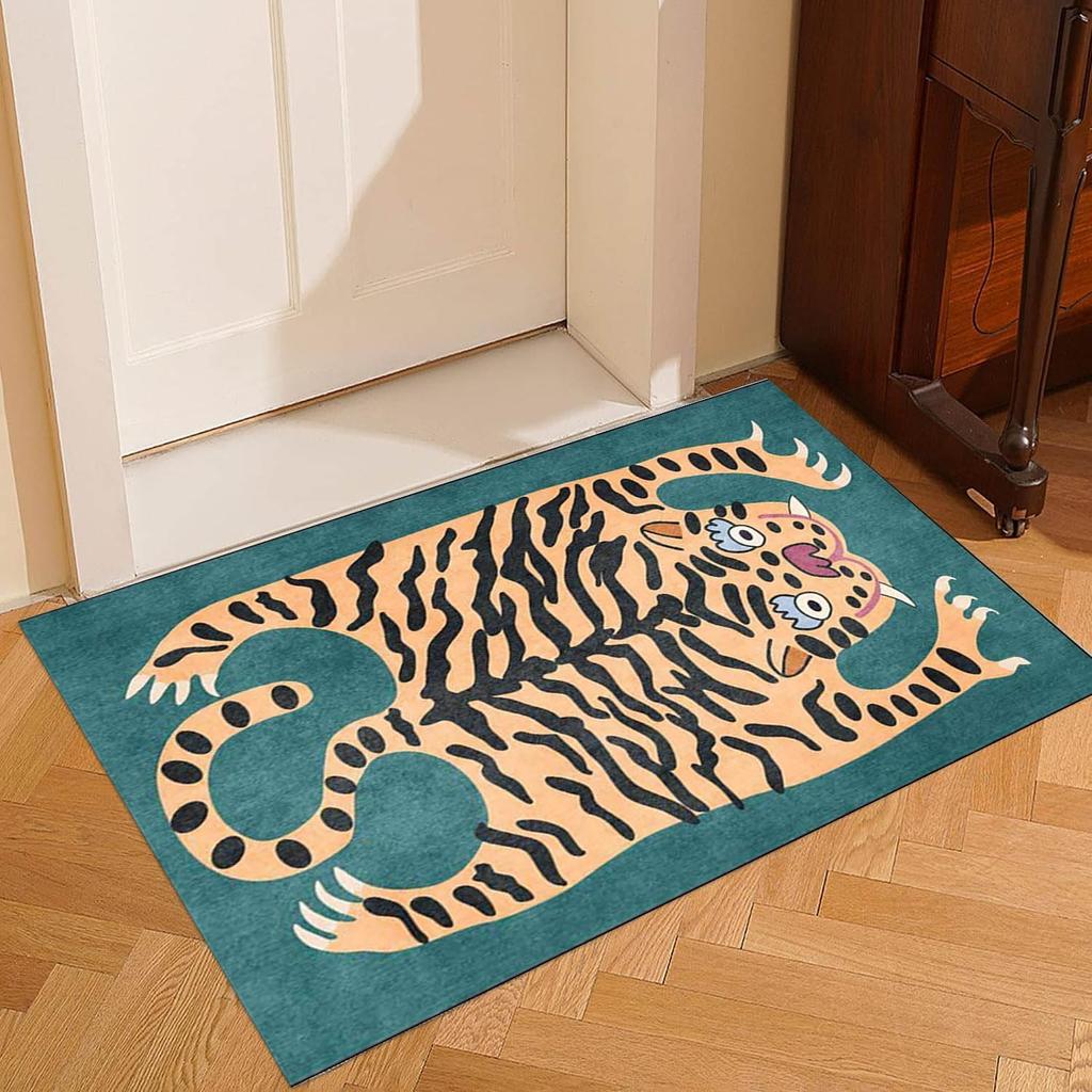 Cartoon Cute Tiger Carpet Living Room Bedroom Retro Stylish Cushion Home Decor Children's Room Non-Slip Abstract Carpet