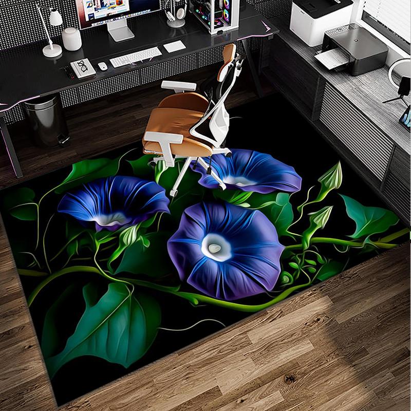Elegant Floral Still Life Office Rug Chair Mat, Entryway Carpet, Suitable for Front Door, Bedroom, Living Room, Desk, Holiday Gift