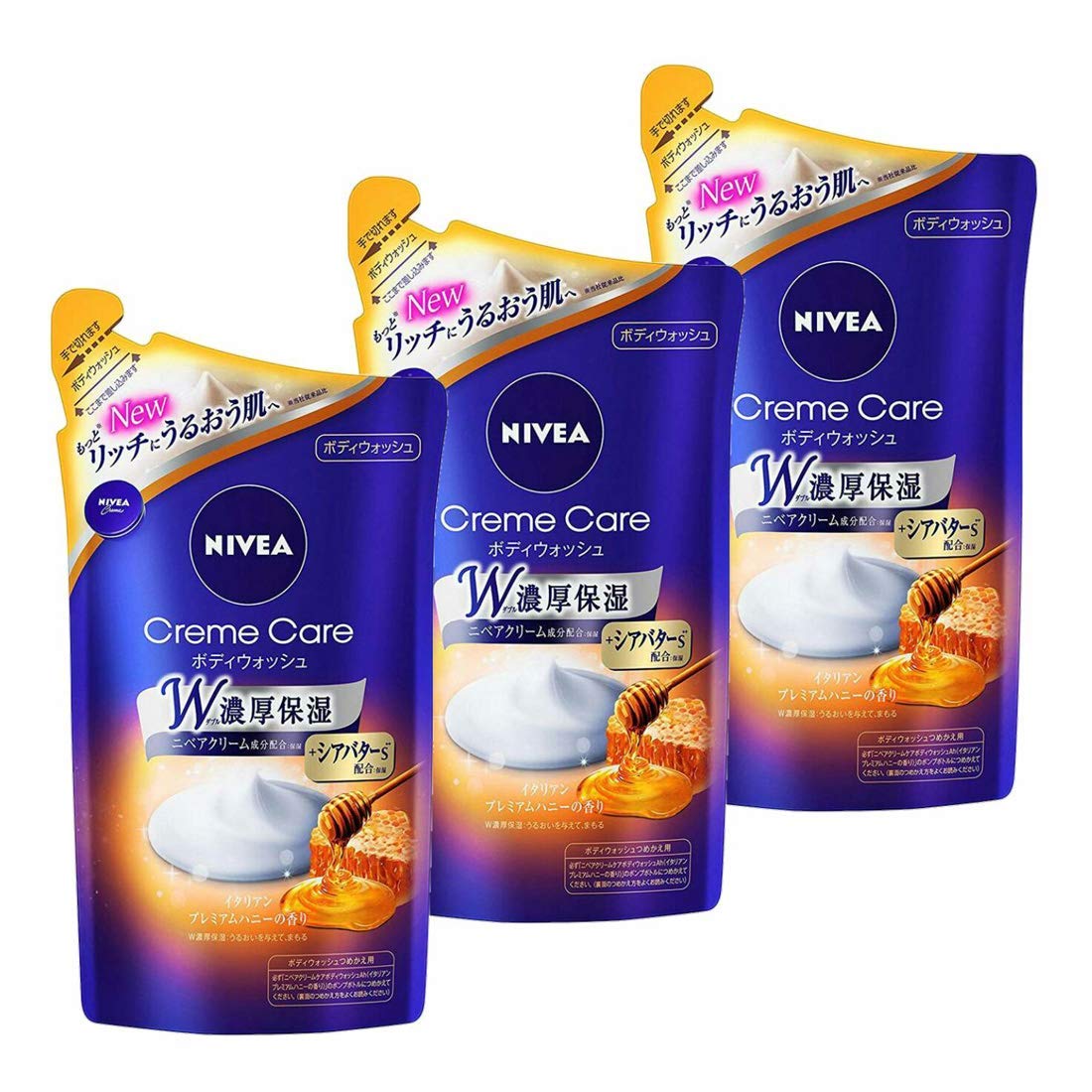 

Nivea Крем-гель для душа Honey Запасной блок 360 мл x 3 [Оптовая покупка]