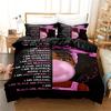 3Pcs Duvet Cover Set (1*Duvet Cover + 2*Pillowcase) Fashion Black Girl Print Bedding Set Soft Comfortable Duvet Cover