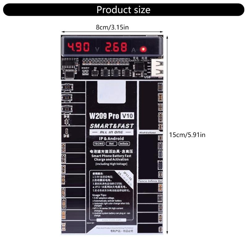 Comprehensive  Multiple Model Battery Activation Circuit Board for W209 V10 Phone Devices Quick Charging Battery Testing