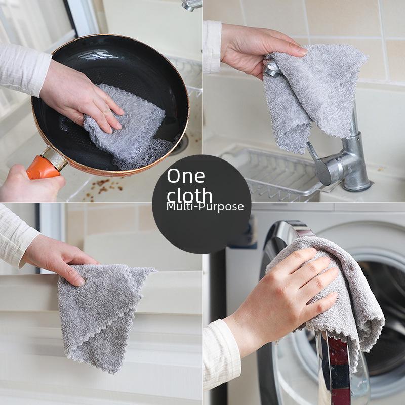 Japanese Bamboo Charcoal Microfiber Dish Towel: Absorbent, Thick, Non-Slip Kitchen Rag