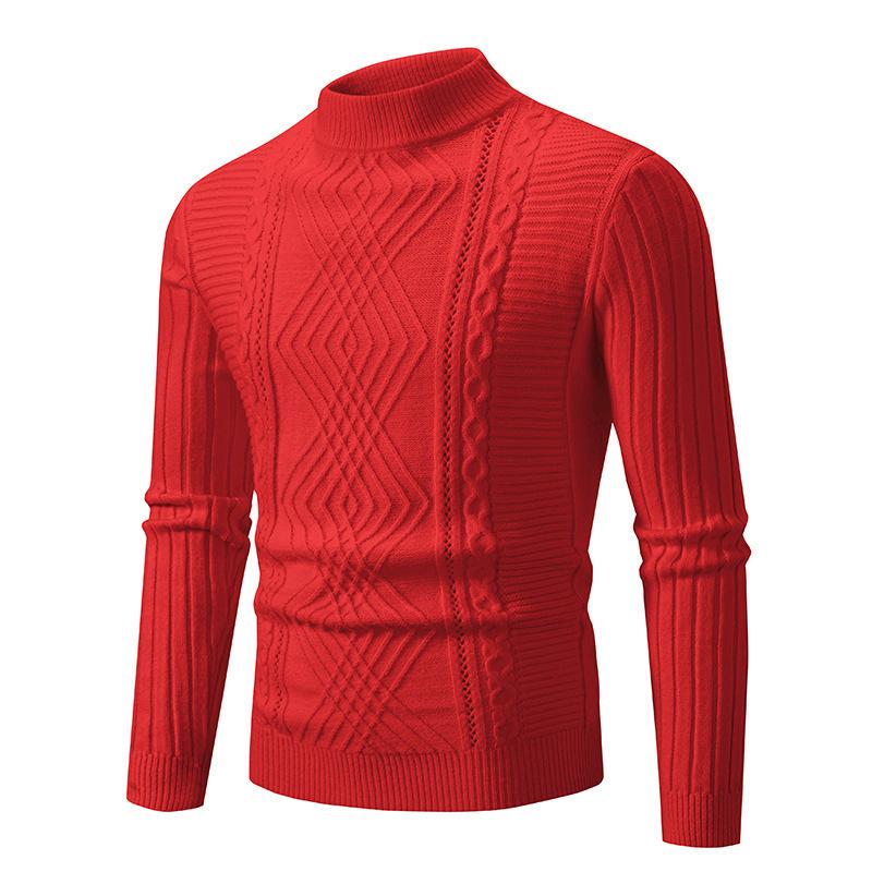 Men S Twisted Knit Sweater Casual Loose Long Sleeve Pullover