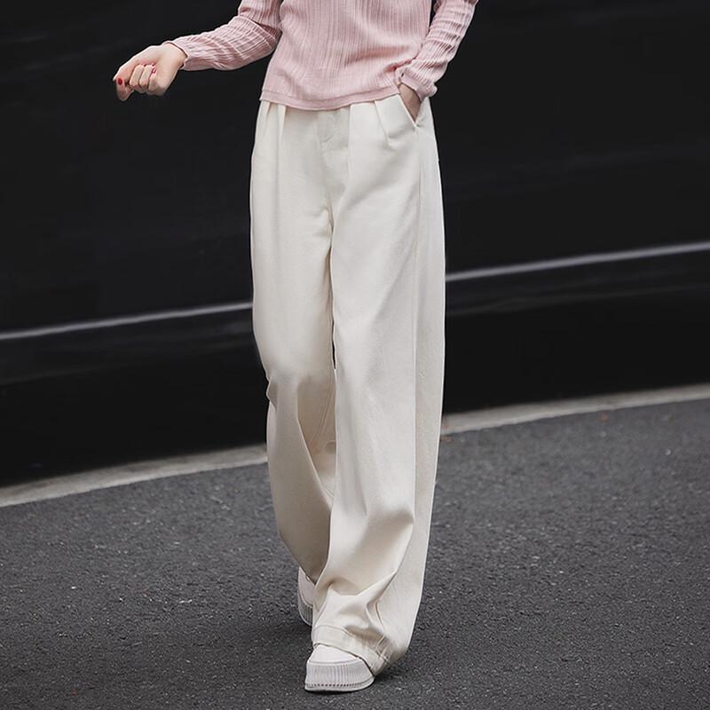 Прямые джинсы с высокой талией и широкими штанинами S