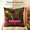 Regal Jungle Leopards Cushion Cover Natural Linen Organic Fabric DoubleSided Printing Sofa Home Decor Gift Pillow Cover
