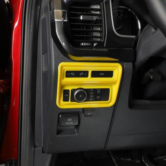 Car Headlight Switch Control Frame Cover For Ford F-150 -2024 Bright Yellow
