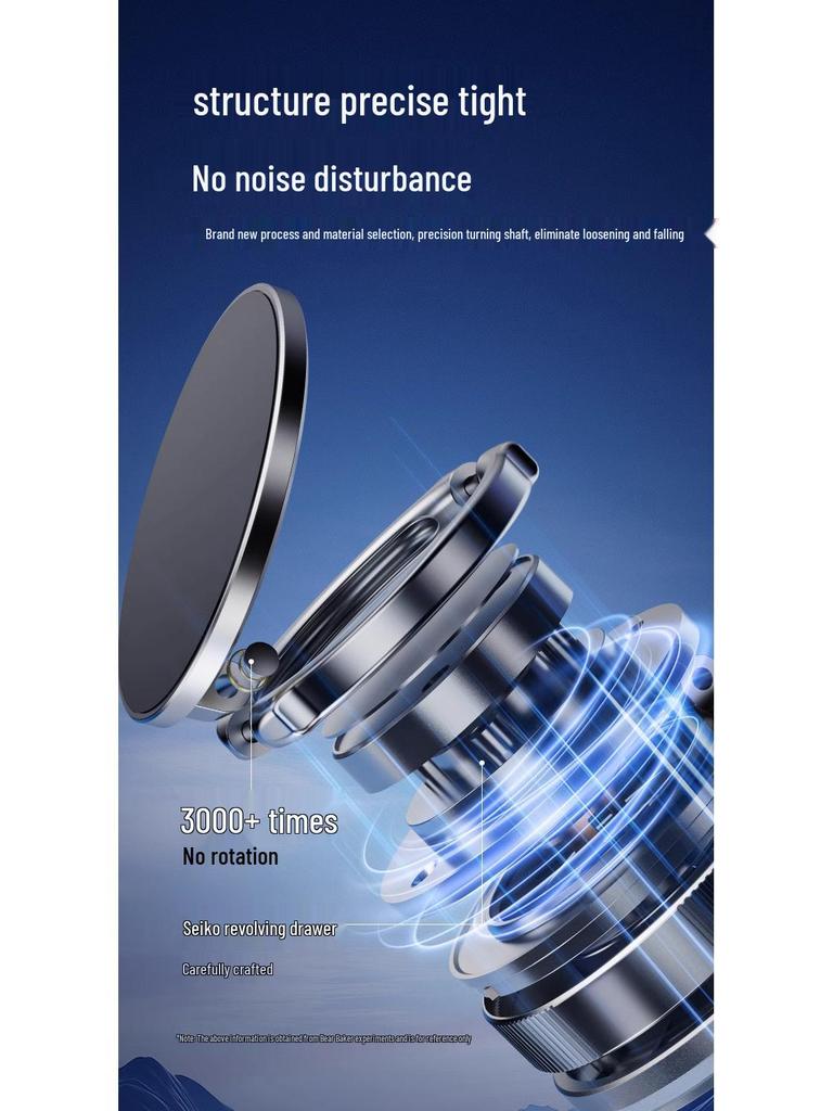Rotating Magnetic Phone Holder with Vacuum Suction for Car, Desktop, Wall, or Center Console