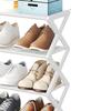 4 Tier Foldable Shoe Rack Space Saving Free Standing Shoe Storage Organizer for Closet Hallway