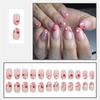 Valentinstag Kunstnägel Mandel Press-on Nägel Acrylnägel Full Cover Falsche Nägel Klebenägel Nagellack Künstliche Nägel 24 Stück