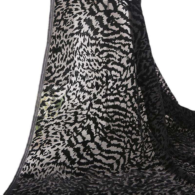1 yard Brokátový vypalovaný sametový látka s leopardím potiskem Africká tylková krajka Nigérijská látka George na šaty DIY šití oblečení