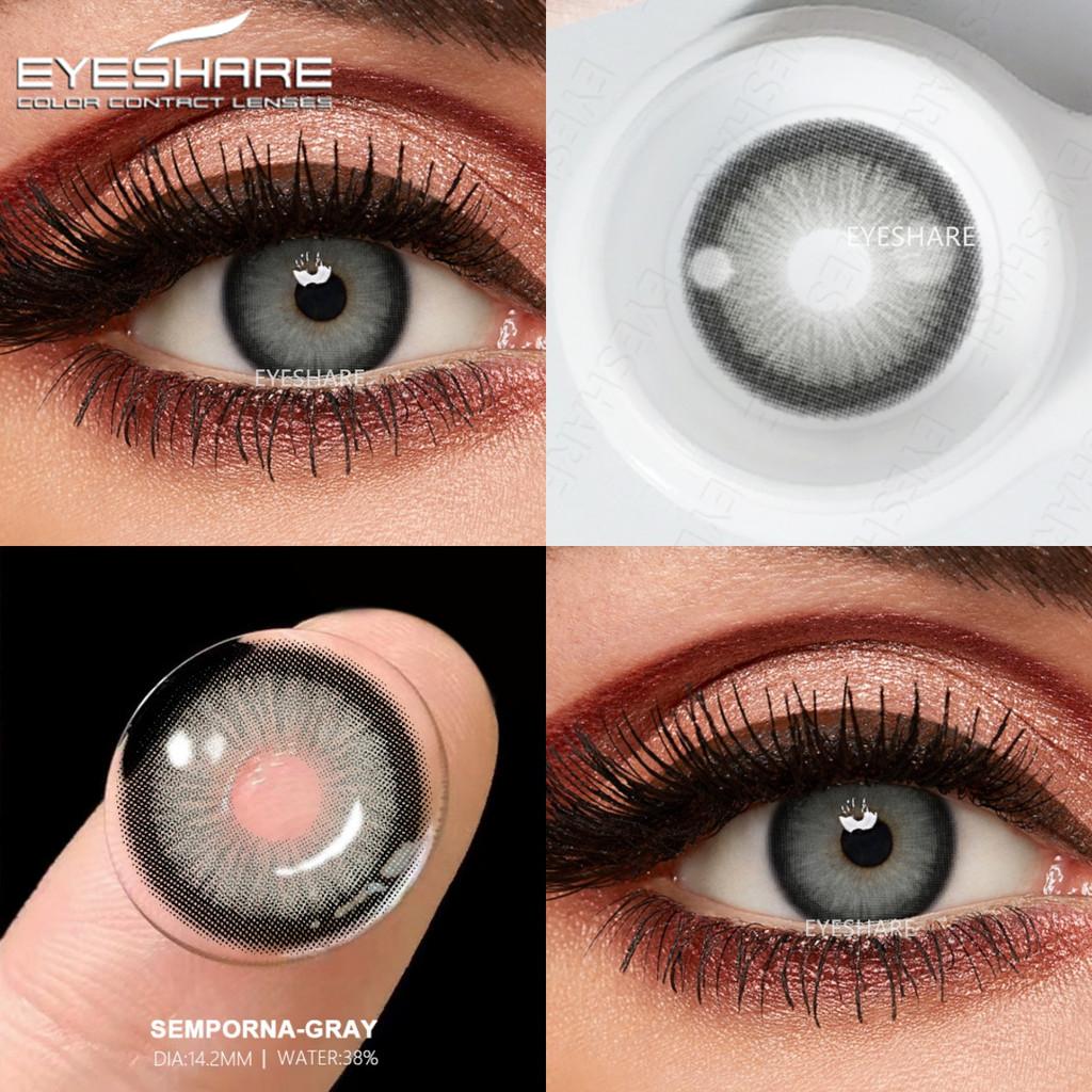 Eyeshare 2 buc = 1 pereche Lentile de contact colorate pentru ochi Ochi albaștri Lentilă de culoare Lentilă roșie Lentilă naturală anuală 14,2 mm