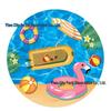 Kids' Summer Pool Party Set: Inflatable Ring, Paper Plates, Tablecloth, and Napkins