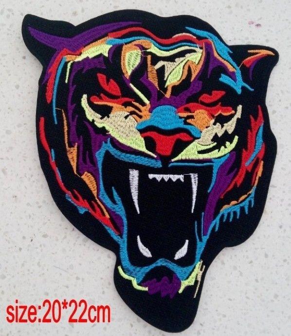 Large Tiger Embroidered Cloth Patches Iron On Patch Applique Jacket Jeans DIY