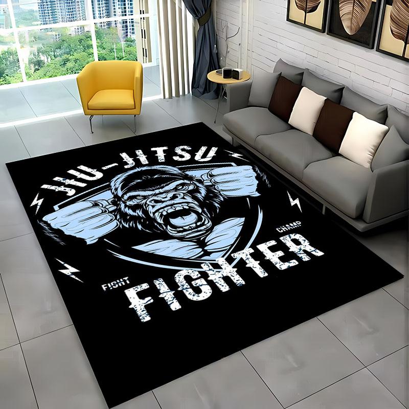 Tappeto Japanese B-Bjj Mma Guerriero di Jiu-Jitsu, Tappeto per Soggiorno Camera da Letto Divano Zerbino Decorazione, Tappetino Antiscivolo per Bambini Alfombra