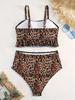 2025 European & American Floral Leopard Print Maternity Swimsuit: Ruffle Design with Tummy Coverage & Abdominal Support