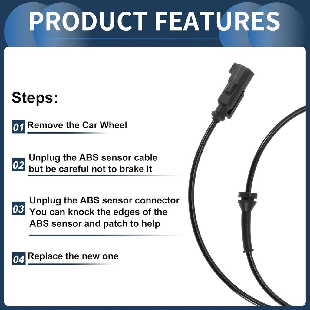 ABS Wheel Speed Sensor Front Left Right ABS Sensor Anti-Lock Braking System Sensor No.AE9Z2C204A for Ford Flex 2010-2012