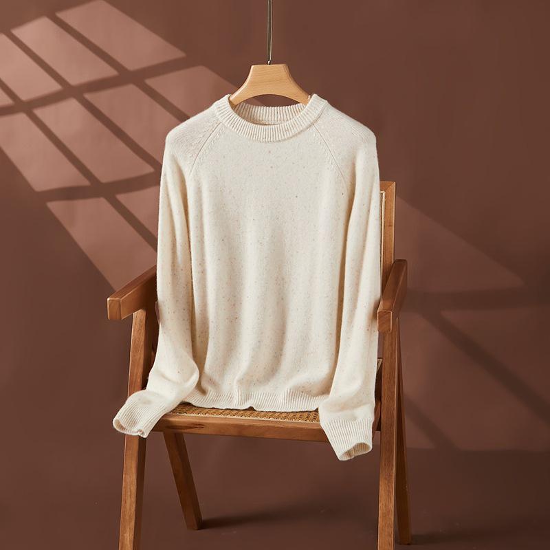2025 Autumn/Winter Women's Polka Dot Cashmere Sweater with Raglan Sleeves