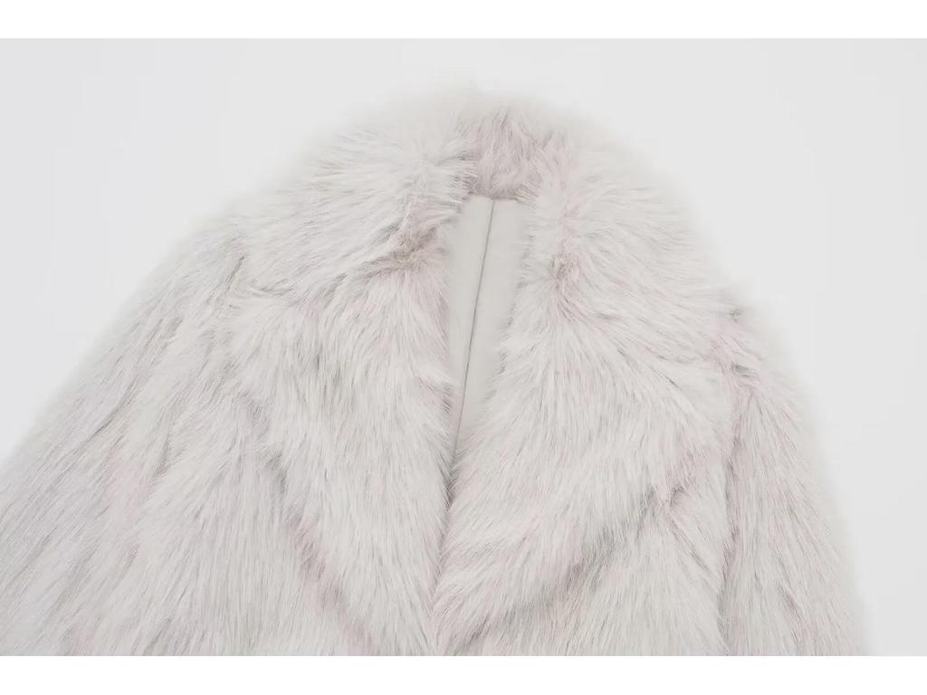 European & American Style Women's Faux Mink Fur Coat - Medium/Long Length (Model 6318258)