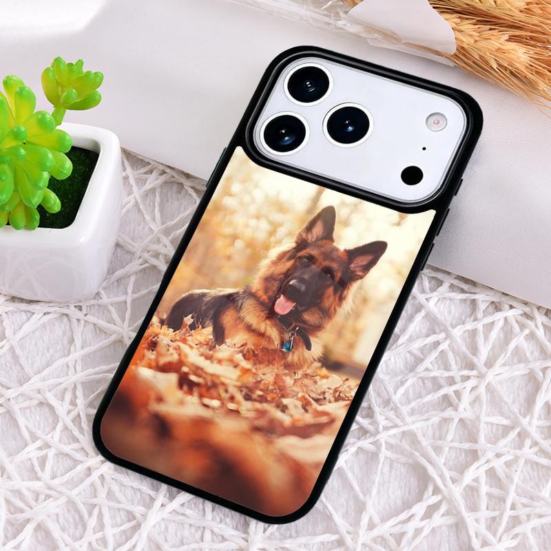 German Shepherd Dog Soft Silicone Phone Case for iPhone 17 Air 16 15 11 12 14 13 Pro Max Shockproof Cover