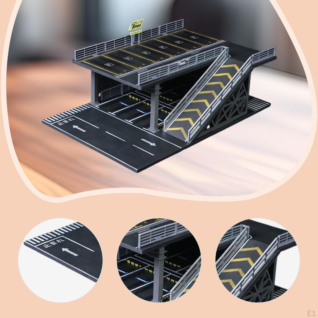 1/64 Parking Lot Diorama Model Car Display Case Decoration Easy Assembly Scenario Toy