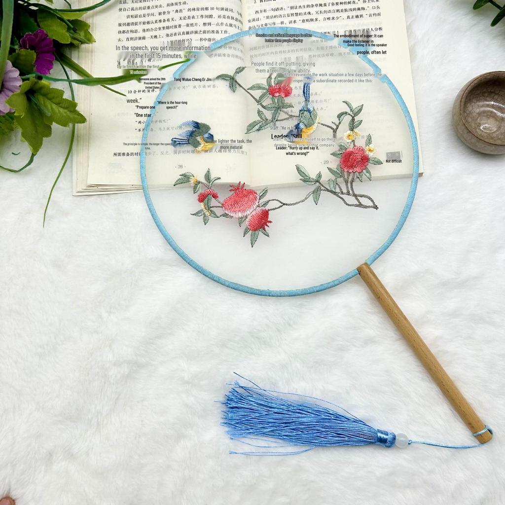 Ancient Style Single-Sided Suzhou Embroidery Dance Fan