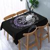 Wiccan Pagan Witch Moon Pentagram Rectangle Tablecloth Holiday Party Decor Washable Black Geometric Table Cloths for Table Decor