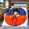 1 ks flanelová deka s potiskem Son Goku, Vysoce kvalitní pro všechna roční období, Domácí dekorace, Teplo a pohodlí, Perfektní jako vánoční dárky