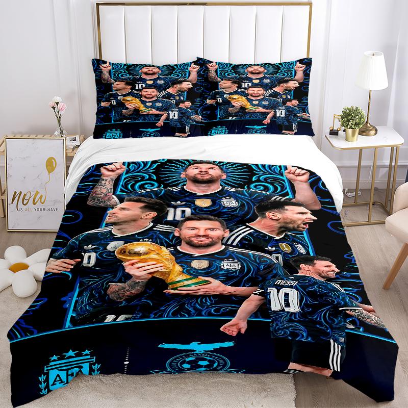 3Pcs Argentina World Cup Champions Bedding Sets For All Sizes New 3D Printed Bed Cover Comforter Duvet Cover Pillowcase Bedroom Decoration