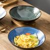 Japanese Retro Ceramic Ramen Bowl Stripes High Appearance Level Cooking Bowl Large Caliber Salad Bowl