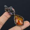 Baltic Amber & Mystic Topaz Pendant, 999 Copper Wire Wrapped Gemstone Jewelry, Handmade Pendant For Mother Day